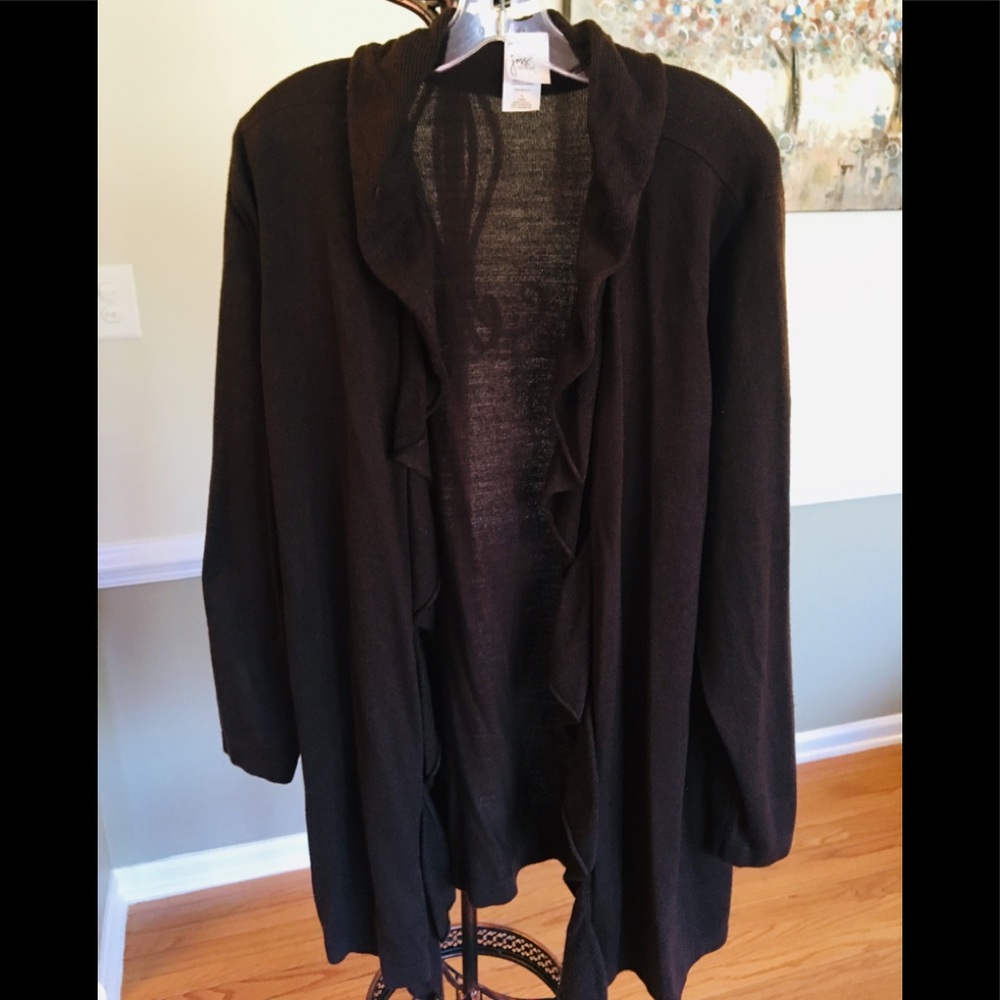 JMS Chocolate Brown Cardigan- 1X